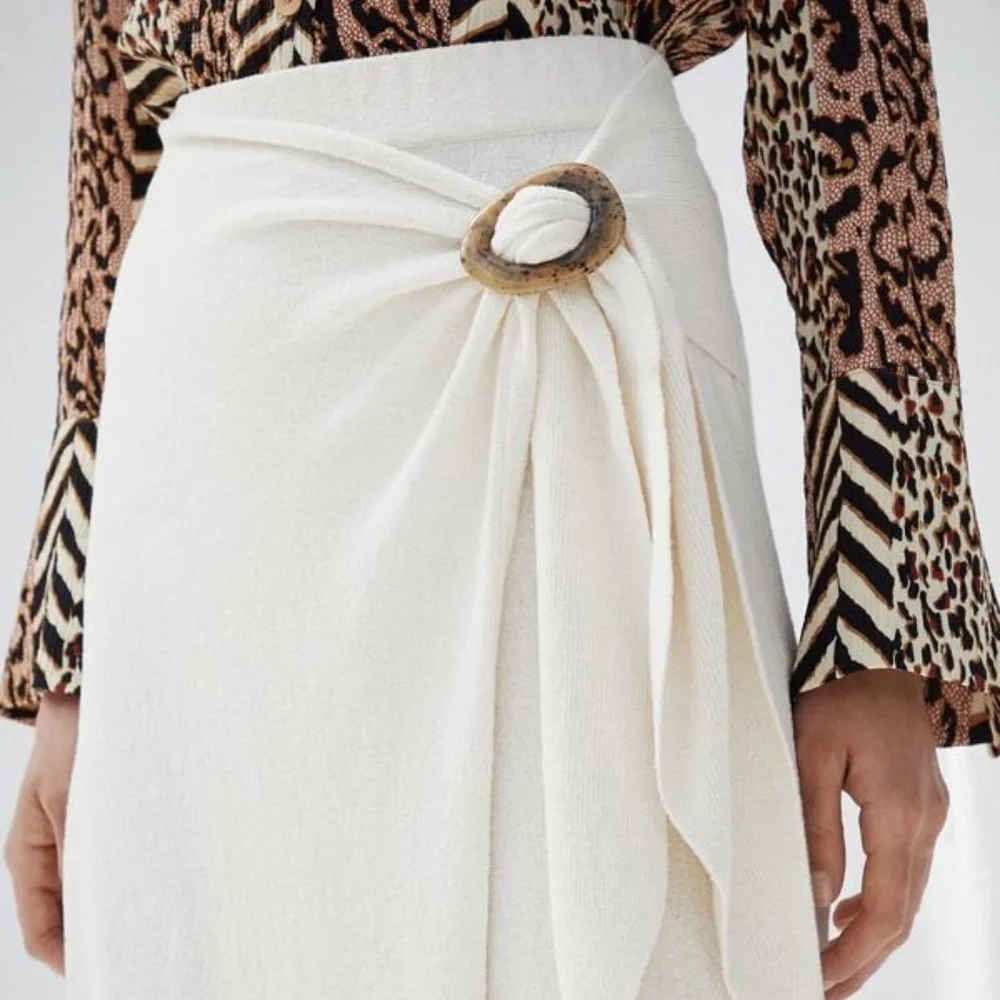 Terry Knit Wrap Skirt - Picture 3 of 4